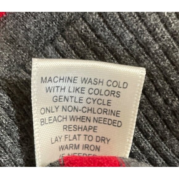 Rina Rossi Womens Size Medium Gray Red Striped Tunic Sweater Cowl Neck - Picture 8 of 8